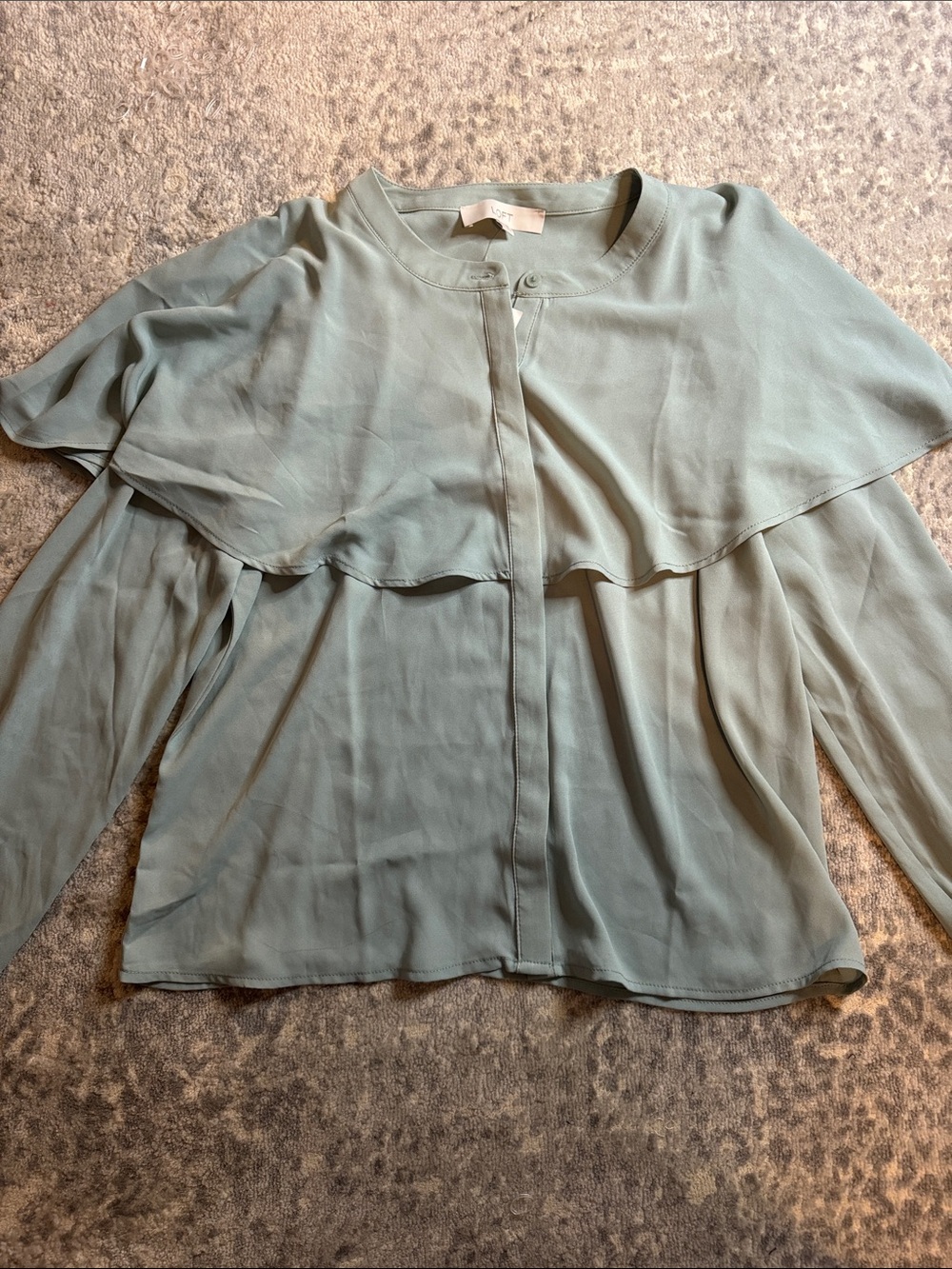LOFT Soft Blue Cape Blouse